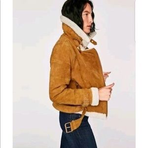 Zara suede leather jacket small, worn once